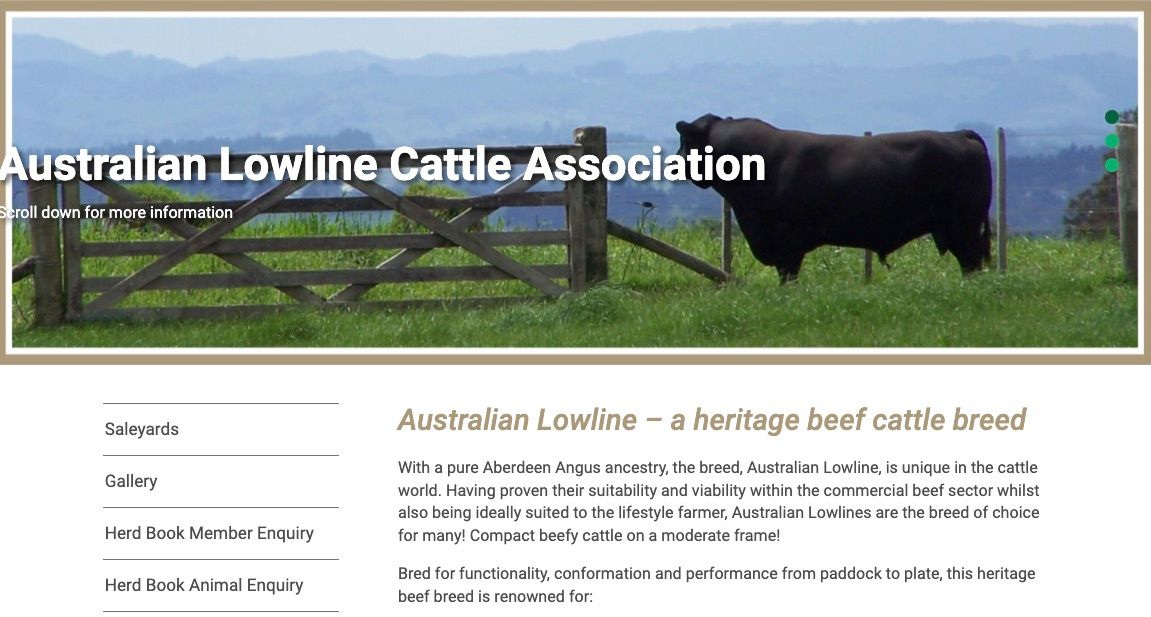 Australian Lowline Cattle Association Website