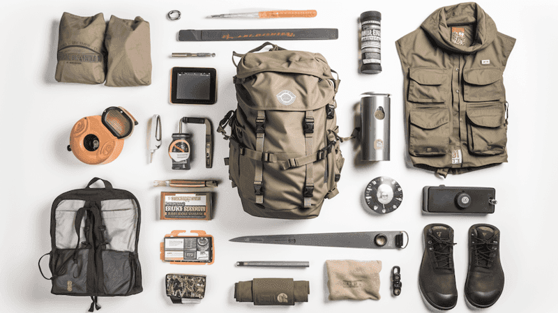 Overhead image of several gadgets laid out neatly
